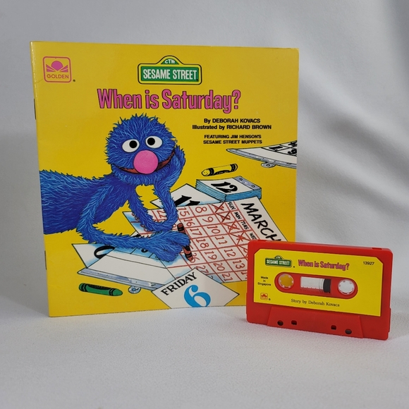 Vtg Sesame Street When Is Saturday? Book And Read Along Cassette Tape - Picture 14 of 14